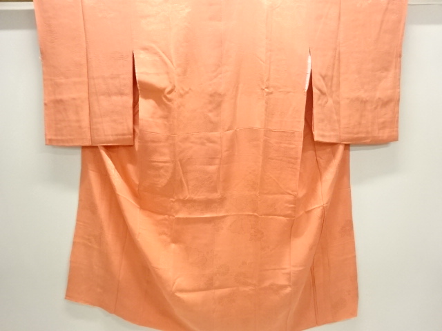 JAPANESE KIMONO / ANTIQUE JUBAN / SILK / WOVEN FLORAL PLANTS